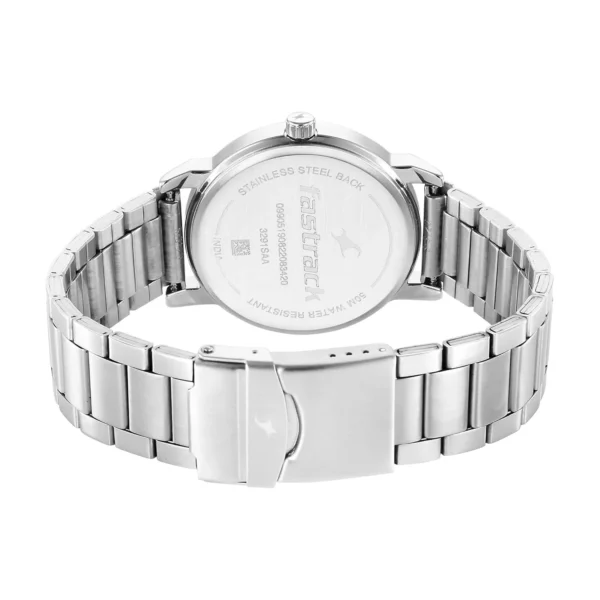 Fastrack Stunners Quartz Analog Silver Dial Metal Strap Watch for Guys-NR3291SM02/NT3291SM02