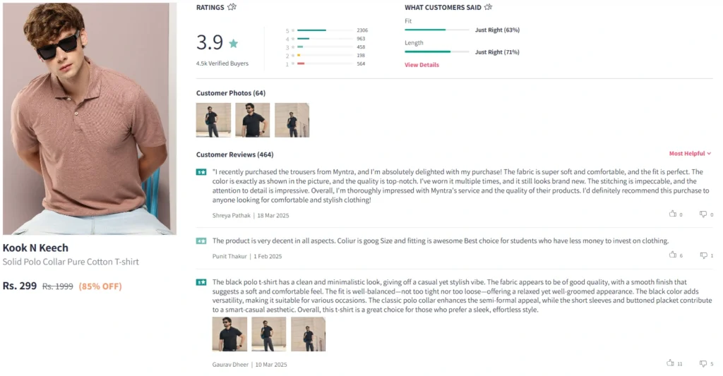 Myntra review, on best funky look t-shirt