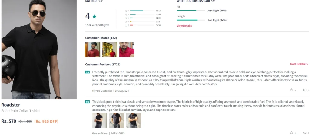 Myntra review, on best funky look t-shirt
